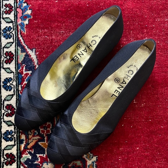 Chanel vintage satin woven ballet flats - Picture 1 of 9